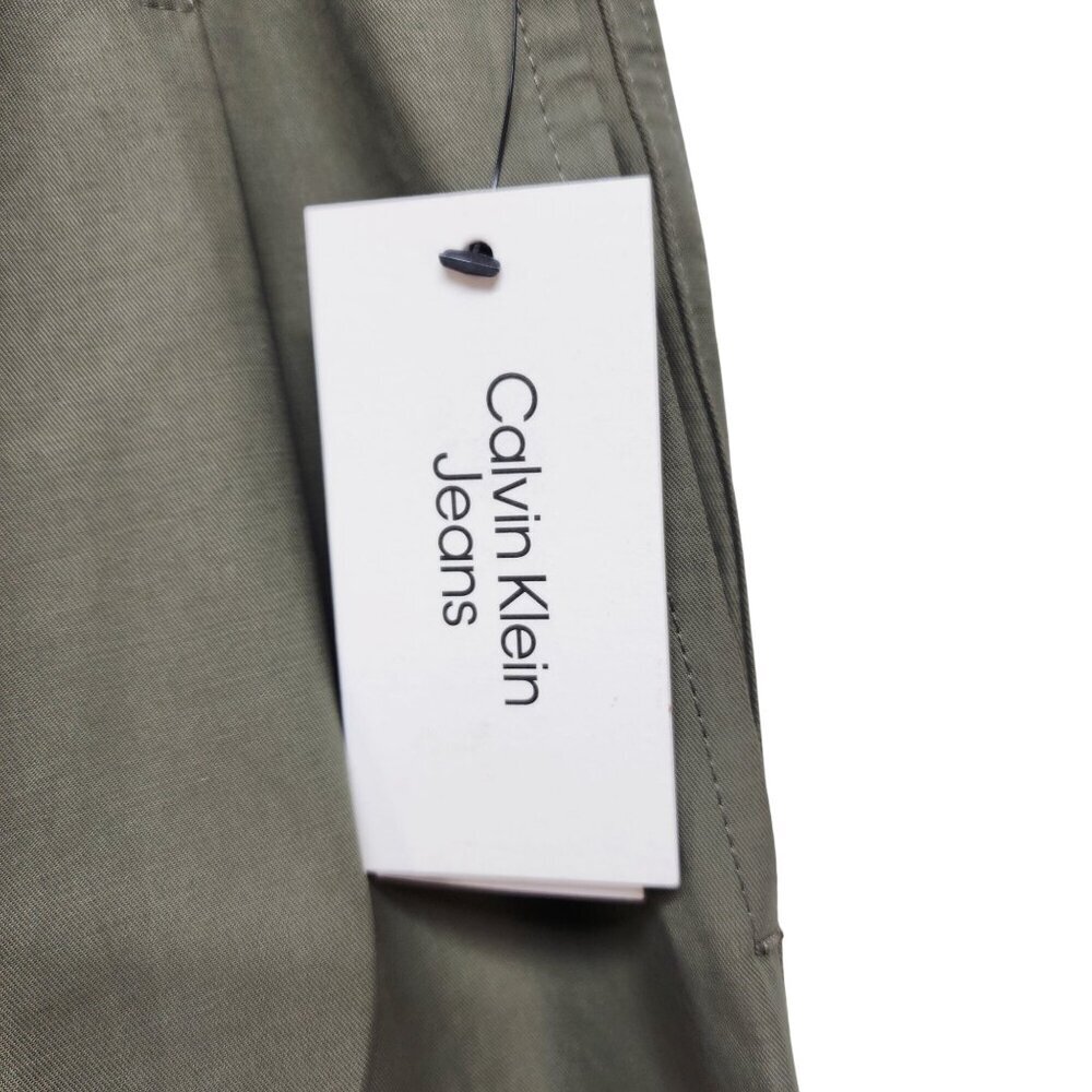Calvin Klein Womens Wide-Leg Pants Size 10 Green Cotton Blend New With Tags - Picture 8 of 11